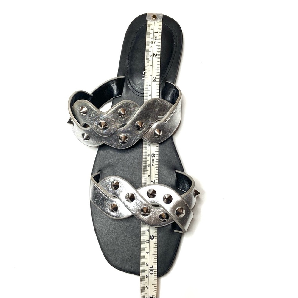 MARC FISHER Bodil Silver Studded Slide Sandal - Picture 16 of 16